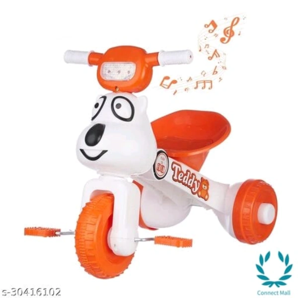 NHR Teddy Foldable Tricycle with Backrest Seat for Boys and Girls  With Parental Contralable - Orange, Plastic, Tricycle For Kids, Multipack:1